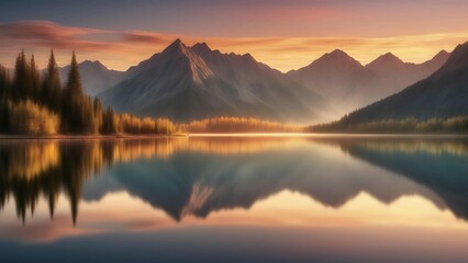 Obraz premium sunrise over the lake