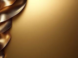 Golden fabric waves on gold background.