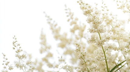 White flowers blooming, garden background, nature photography, website banner.