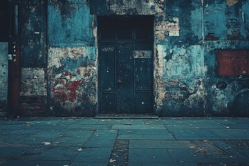 Old rustic door with peeling paint