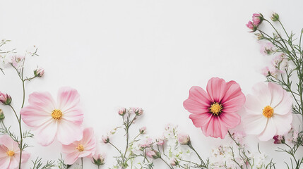 Fototapeta premium Elegant wedding invitation card background vector. Minimal hand painted watercolor botanical flowers texture template background. Design for wedding, vip cover, poster, rsvp moderncard.Valentine's Day