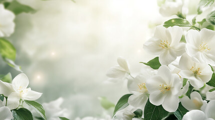 Fototapeta premium Stunning floral display with white flowers, Elegant white floral assortment with delicate and soft flowers, Detailed texture white background.