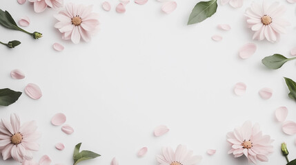 Fototapeta premium Elegant wedding invitation card background vector. Minimal hand painted watercolor botanical flowers texture template background. Design for wedding, vip cover, poster, rsvp moderncard.Valentine's Day