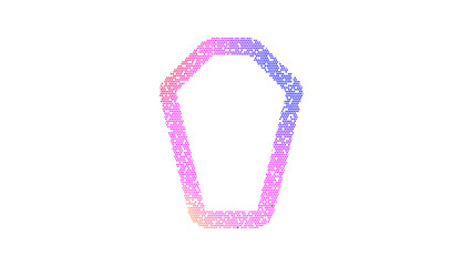 Icon coffin is made up of LED square shapes. There are bright diodes and there are black dead diodes