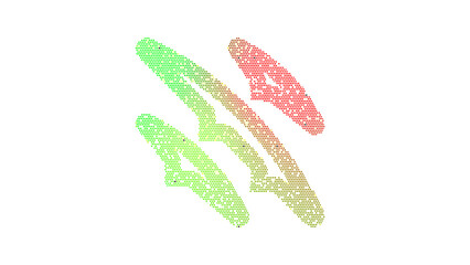 Icon claw marks is made up of LED square shapes. There are bright diodes and there are black dead diodes