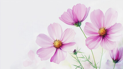 Fototapeta premium Elegant wedding invitation card background vector. Minimal hand painted watercolor botanical flowers texture template background. Design for wedding, vip cover, poster, rsvp moderncard.Valentine's Day