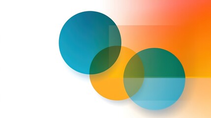 Abstract Geometric Design with Colorful Circles and Shapes