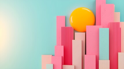 Fototapeta premium Creating vibrant cityscapes with colorful paper structures studio graphic design creative environment close-up art concept