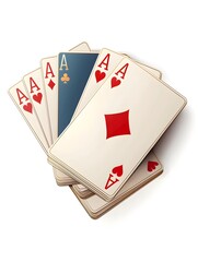 Obraz premium An illustration playing cards with a nostalgic black, gold, and red color scheme on a white background