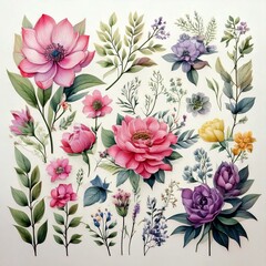 Title: Elegant Floral Elements Collection