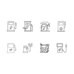 Petrol pump vector set icon.