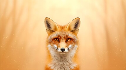 Captivating fox portrait studio setting digital art warm background close-up view wildlife concept