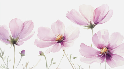 Fototapeta premium Elegant wedding invitation card background vector. Minimal hand painted watercolor botanical flowers texture template background. Design for wedding, vip cover, poster, rsvp moderncard.Valentine's Day