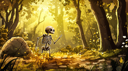 Fototapeta premium skeletons relaxing in debt are so beautiful