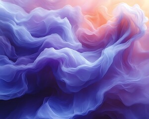 Obraz premium Abstract swirling pastel purple and orange clouds.
