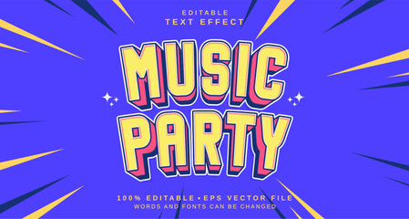 Editable text style effect - Music Party text style theme.