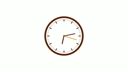 brown dark counting down clock isolated on white background