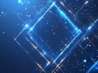 Abstract Blue Diamond Light Energy Design
