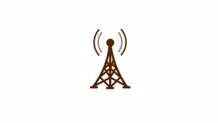 brown dark network tower signal icon
