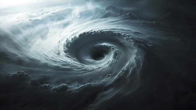 Powerful Hurricane Eye from Above - Dramatic Weather Phenomenon