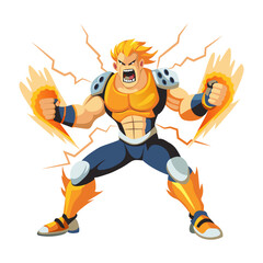 Energy warrior illustration in flat style 

