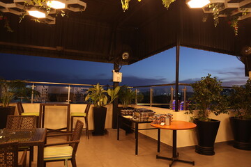 interior of a dining hall of a restaurant