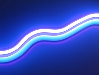 Obraz premium Abstract Blue Neon Light Wave Design