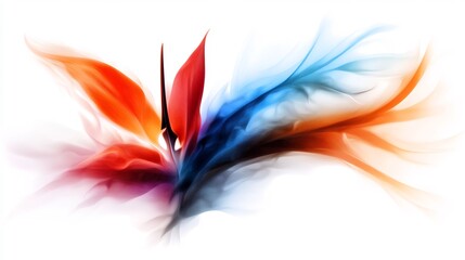 Obraz premium Abstract Bird of Paradise Flower in Vibrant Hues