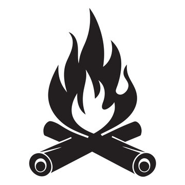 recommend clip art: 
                    Campfire icon silhouette illustration White background Burning bonfire with a large flame for camping Illustration of a fire icon Campfire silhouette vector
                    