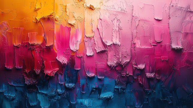 Abstract Impasto Painting Vivid Colors Textured Art 8K Ultra HD