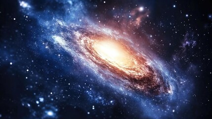 Obraz premium Galactic Spiral in Outer Space with Vibrant Nebulae and Stars Capturing the Beauty of the Universe in a Futuristic Background