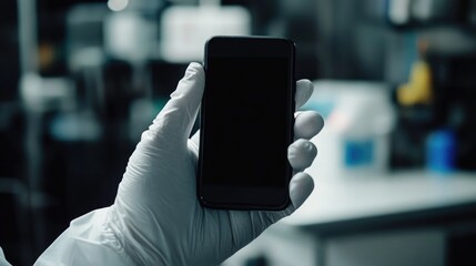 Negative medical test result on smartphone in healthcare setting showcasing modern technology in patient monitoring and communication.