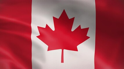 canadian flag waving in wind