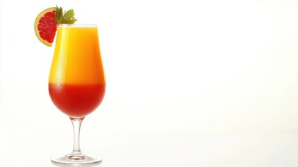 Fruit juice on white background