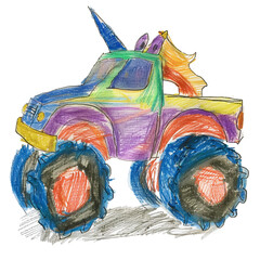 the car with a toy