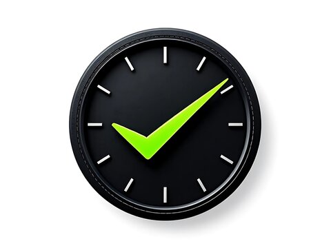 Clock Icon with Checkmark Symbolizing Timely Completion and Reliability