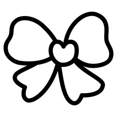 cute kawaii Ribbon bow outline cartoon doodle illustration