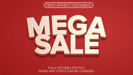 3D TEXT EFFECT  SALE VECTOR EDITABLE
