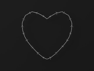 Barbed wire heart