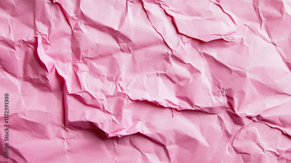 Poster textured pink creased paper background for creative design and artistic projects with vibrant color 