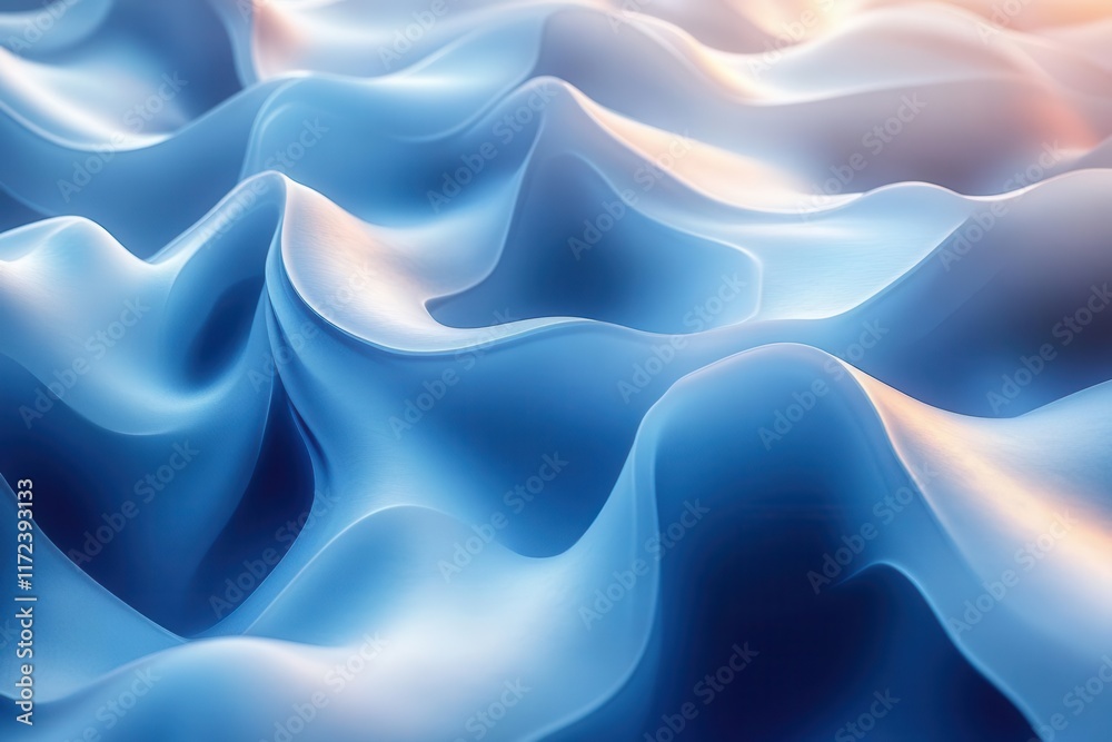 Wall mural surreal 3d waves flowing gracefully as a dynamic wallpaper background creating an immersive and flui