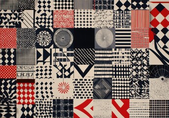 Obraz premium Abstract Pattern Collage - A Colorful Geometric Design