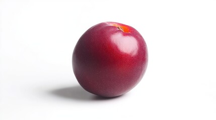 Plum fruit isolated on white background showcasing vibrant color and smooth texture for culinary and dietary visuals
