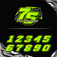 Set of racing number, start racing number, sport race number vector illustration