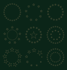 Print Stars in circle icon vector illustration graphic design. stars in round circular emblem