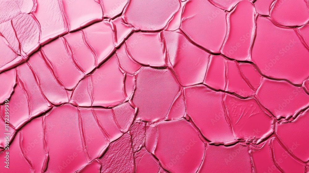 Poster Pink leather texture background with cracked detail showcasing vibrant color and unique patterns for design and creative projects.