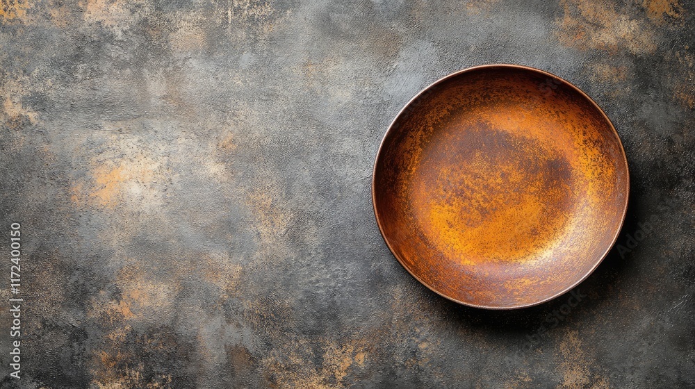 Poster rusty iron plate texture on weathered background ideal for food presentation or artistic backdrop in