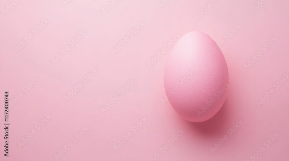 Poster pink egg shaped light bulb on soft pastel background for creative ideas and inspiration with ample c