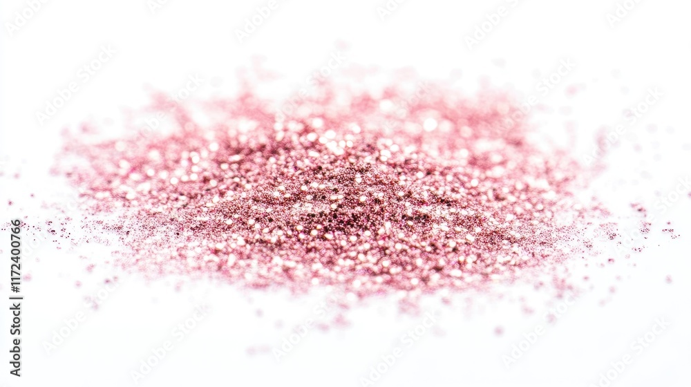 Aufkleber pink glitter dust shimmering on a white background highlighting texture and sparkle for creative des