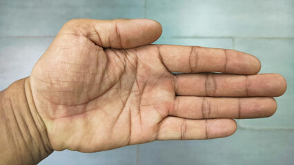 Fototapeta premium texture of a man's hand with five fingers. Human hand of a person. 